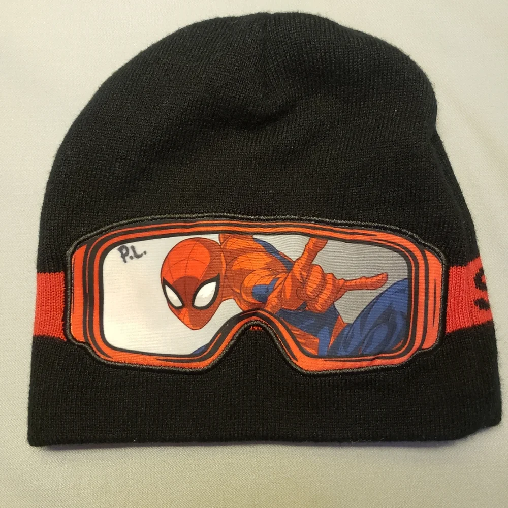 Spider-Man Super Hero Black Beanie Sweater Hat Marvel